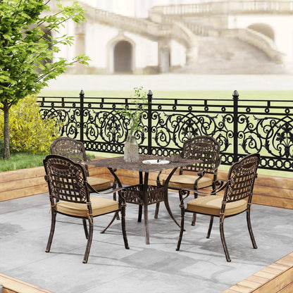 Monake 4 Seater Bronze Cast Aluminium Outdoor Garden Dining Set