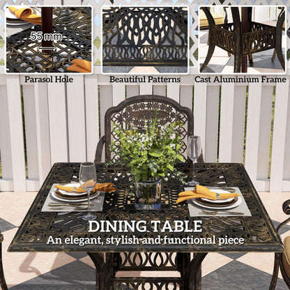 Monake 4 Seater Bronze Cast Aluminium Outdoor Garden Dining Set