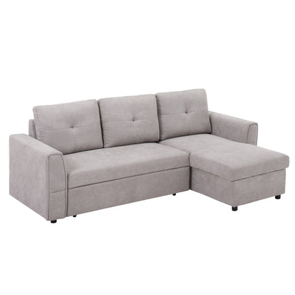Kaba Fabric Light Grey 3 Seater Sofa Bed With Hidden Storage