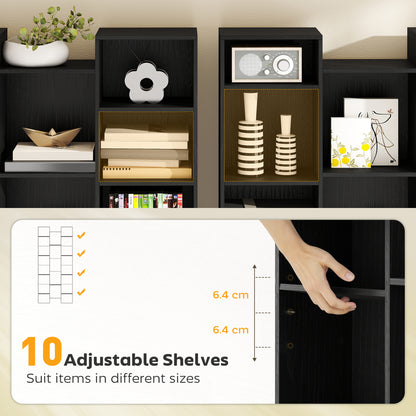 Faelsu Nota Wooden Black Twenty One Compartment Storage Bookcase