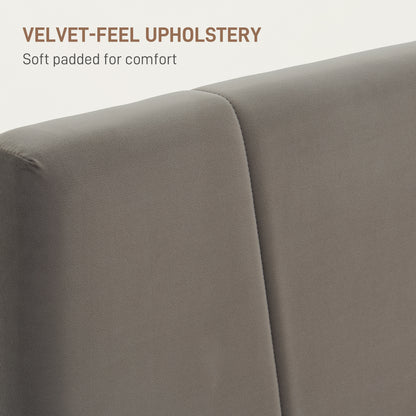 Nare 4FT6 Double Bed Frame With Soft Touch Upholstered Headboard Grey
