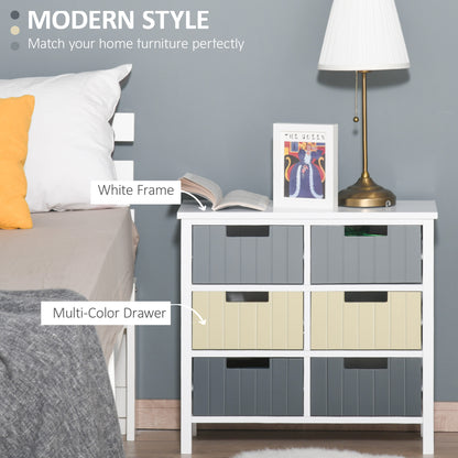 Nemo Multicolour Wooden 6 Drawer Storage Cabinet