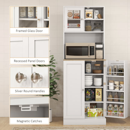 Tabetti Wooden White 2 Part Kitchen Storage Cabinet