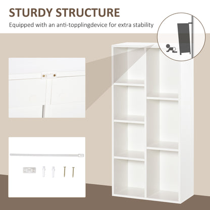 Tonomo Wood White 7 Cube Storage Bookcase