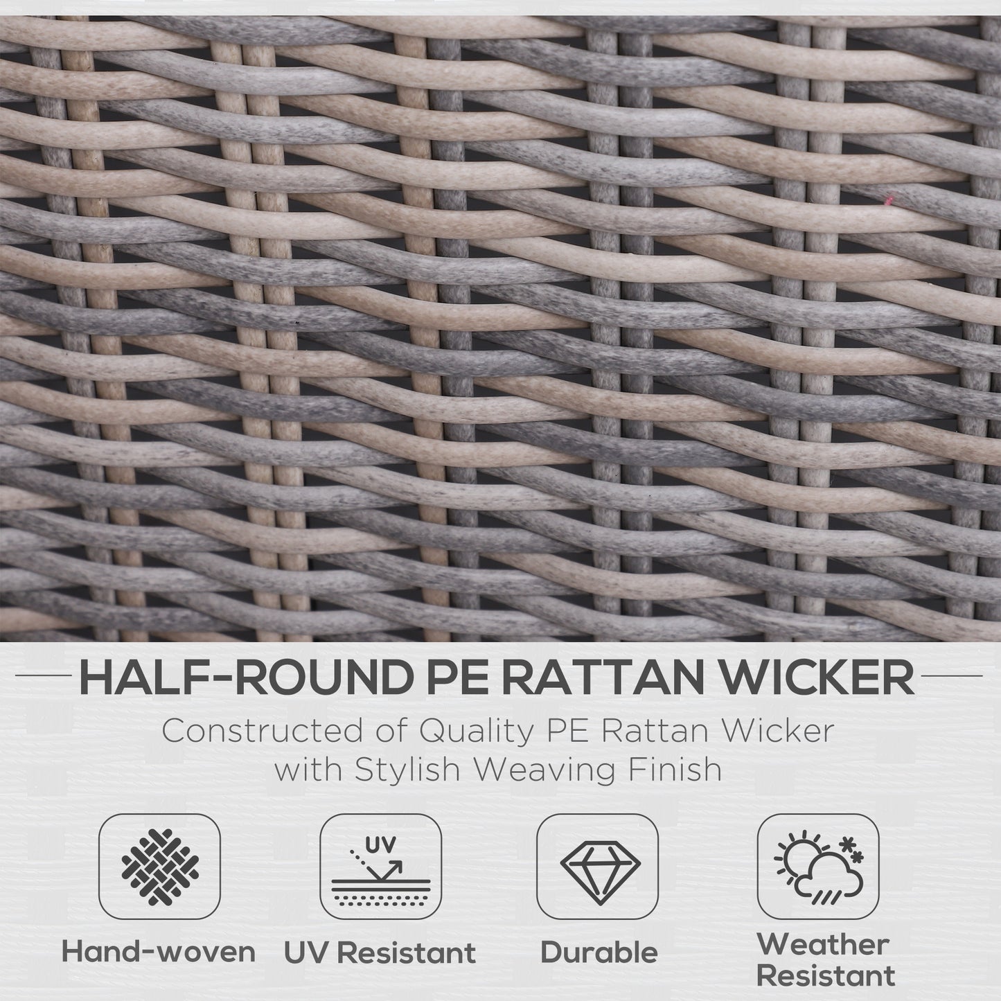 Vapa Faux Rattan Mixed Brown 5 Piece Outdoor Bistro Set and Glass Table