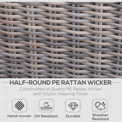 Vapa Faux Rattan Mixed Brown 5 Piece Outdoor Bistro Set and Glass Table