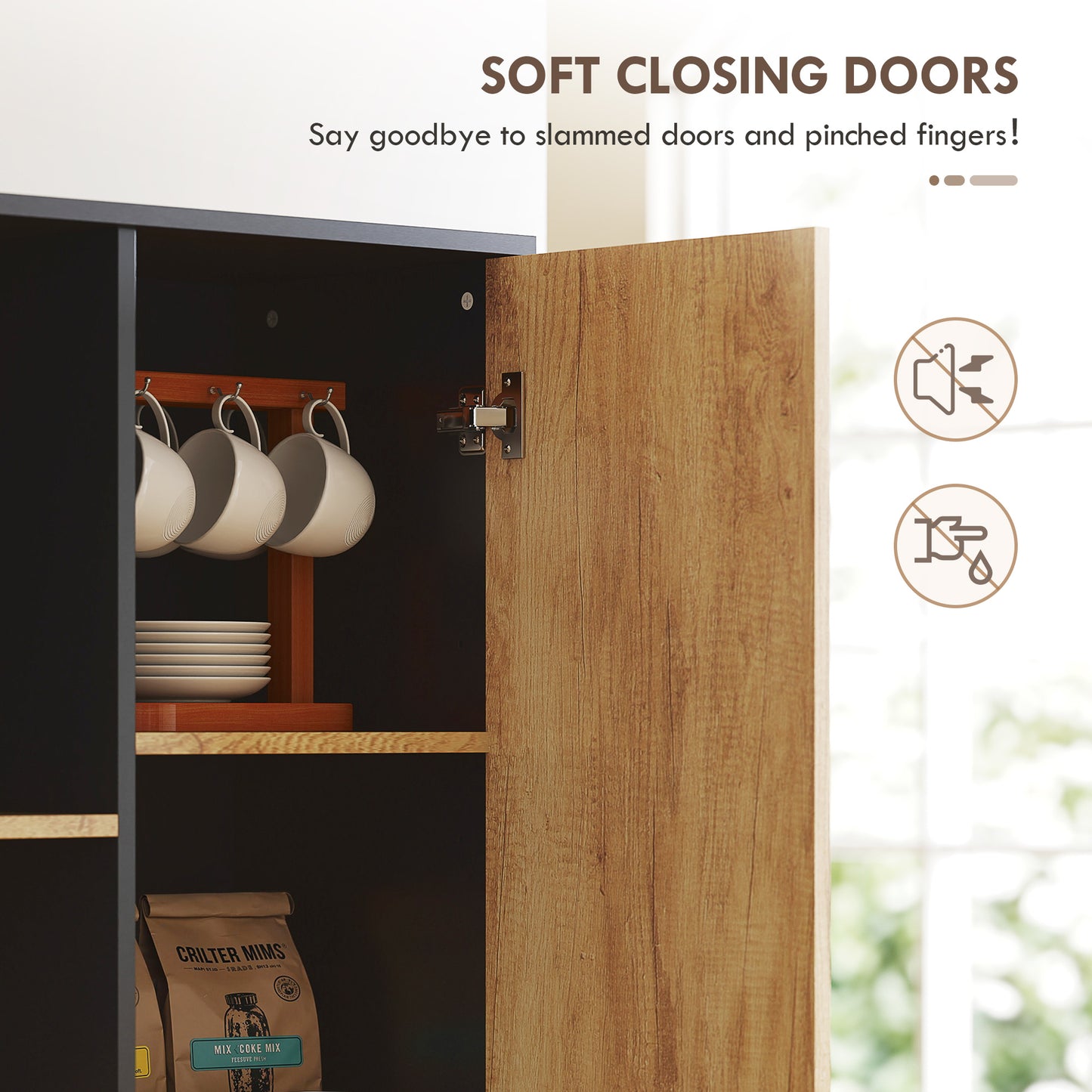 Kamilo Wooden White Tall Kitchen Pantry Cabinet With Drawers Adjustable Shelves And Soft Close Door 160 cm