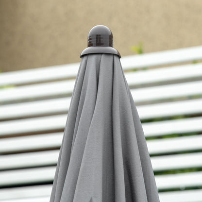Misotte Metal and Mesh Light Grey 4 Seater Garden Dining Set With Parasol Folding Chairs And Glass Table