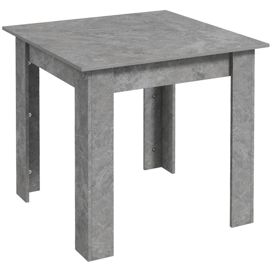 Kava Cement Grey Square Dining Table With Faux Cement Finish Compact Modern Style