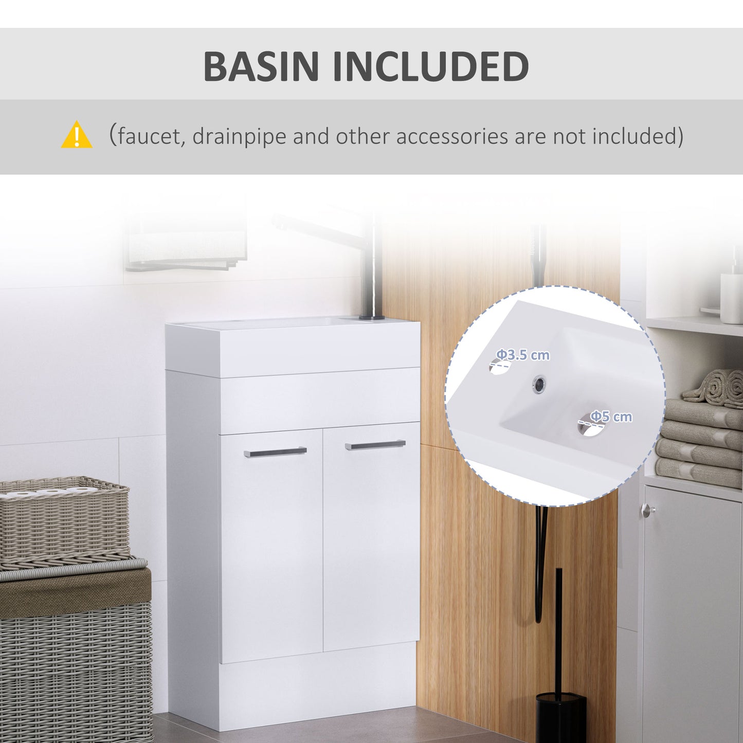 Rare Yomi Under Sink Bathroom Vanity Unit With Ceramic Basin For Cloakroom Use