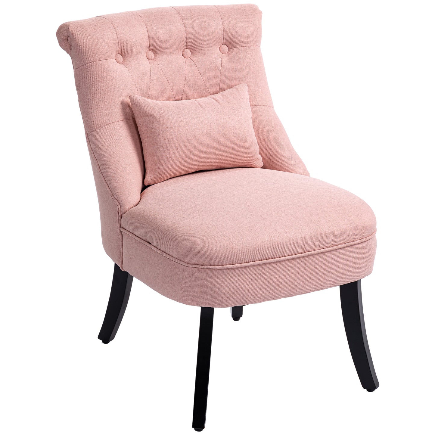 Elne Moli Pink Upholstered Tub Accent Chair With Cushion And Solid Wood Legs