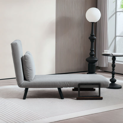 Taso Light Grey 4 In One Convertible Single Chair Bed With Cushion