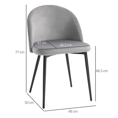 Ladori Fabric Grey Contemporary Dining Chairs Set Of 2 With Soft Upholstered Seats