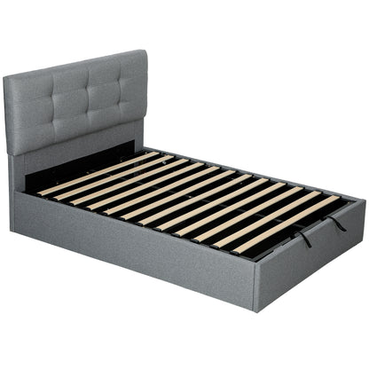 Sutto 4FT6 Double Ottoman Bed with Gas Lift Storage Grey