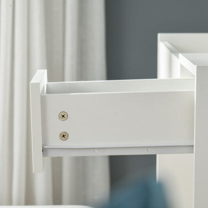 Fimazi Mola White Vanity Desk With Flip Mirror Drawer Storage And Cushioned Stool