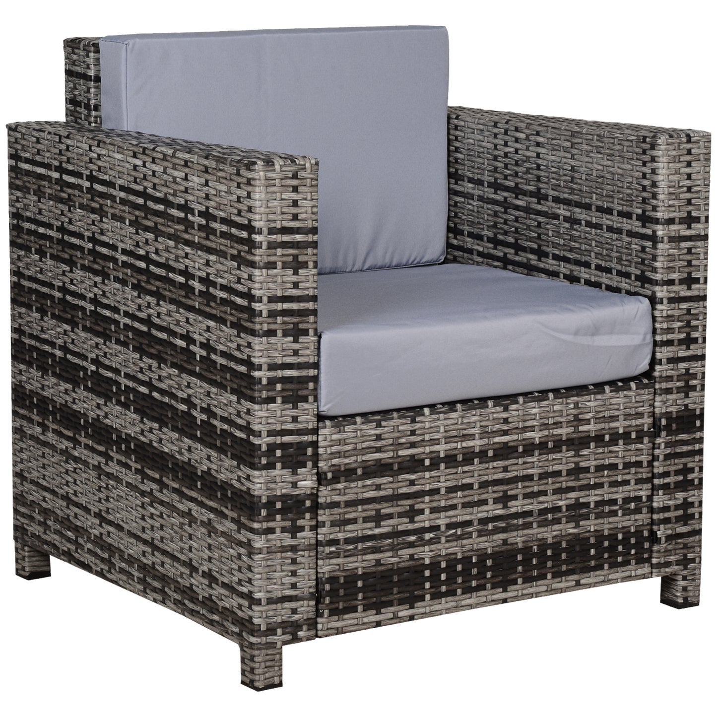 Roso Naba Rattan Grey Outdoor Armchair With Cushion