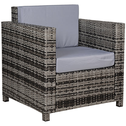 Roso Naba Rattan Grey Outdoor Armchair With Cushion