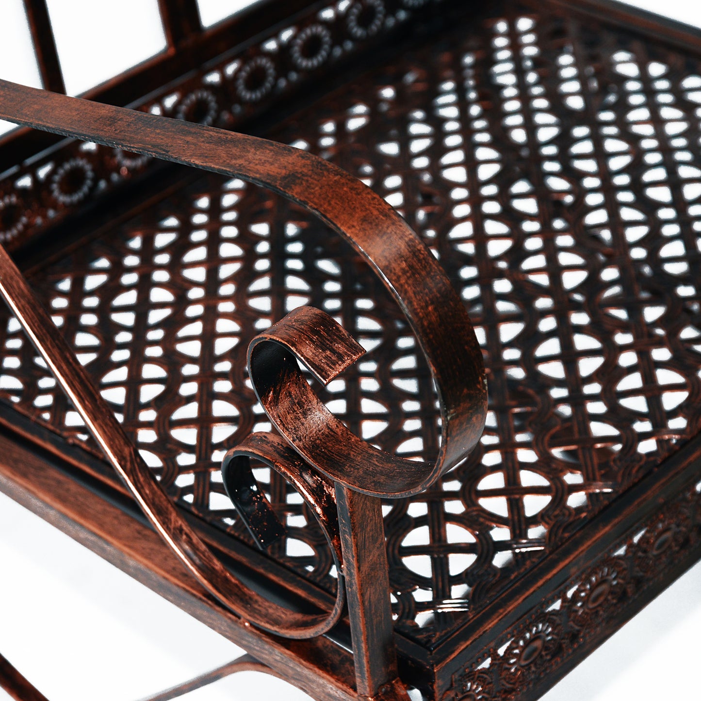 Pabasa Vintage Inspired Metal Bronze Single Outdoor Rocking Armchair