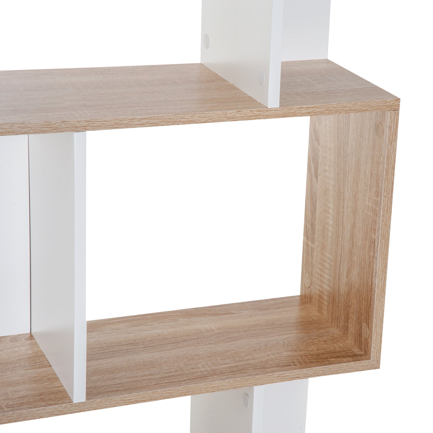 Soli Leco Wood Oak And White S ShaFauxd Freestanding Bookcase With 5 And 6 Tier Layout