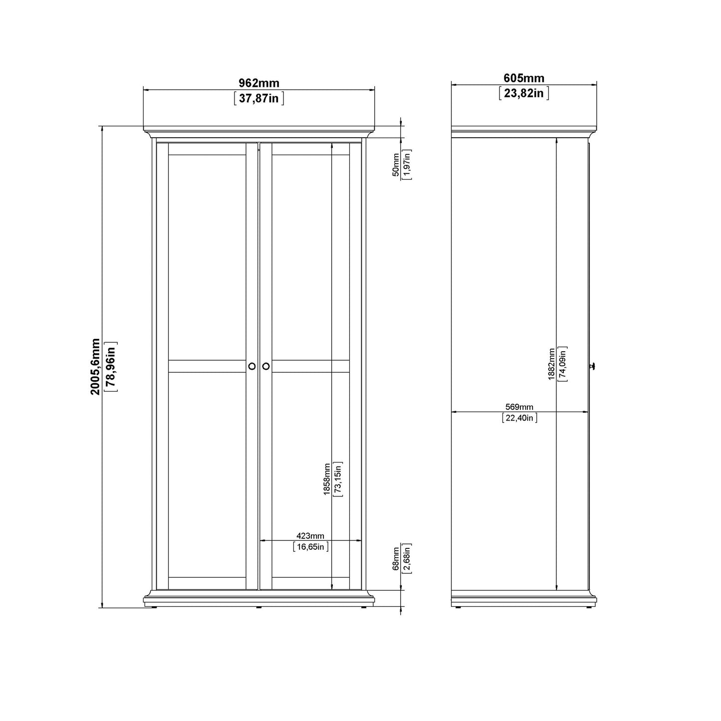 Osaka 3 Piece Farmhouse Bedroom Furniture Set White Wood