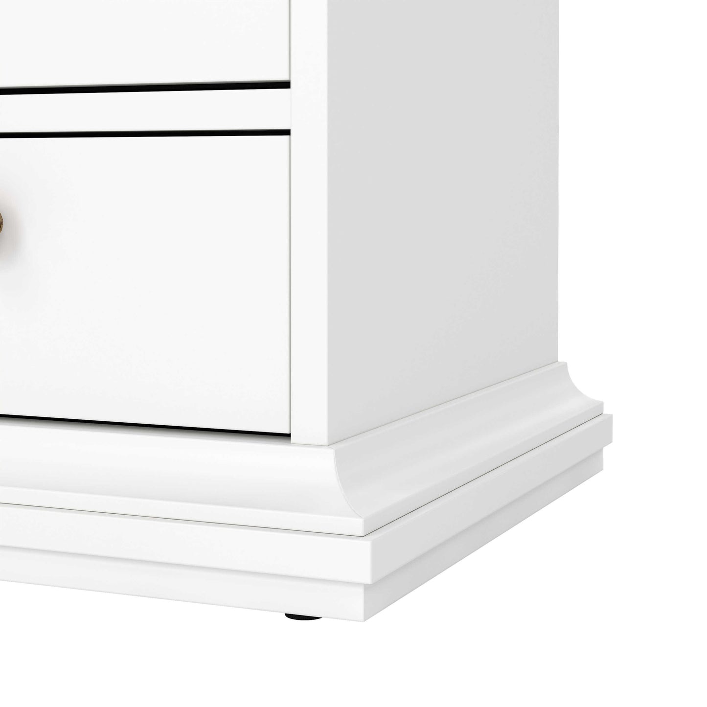 Osaka Farmhouse White Wooden Bedside Table 2 Drawers 1 Open Shelf