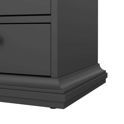 Osaka Farmhouse Dark Grey Wooden Bedside Table 2 Drawers