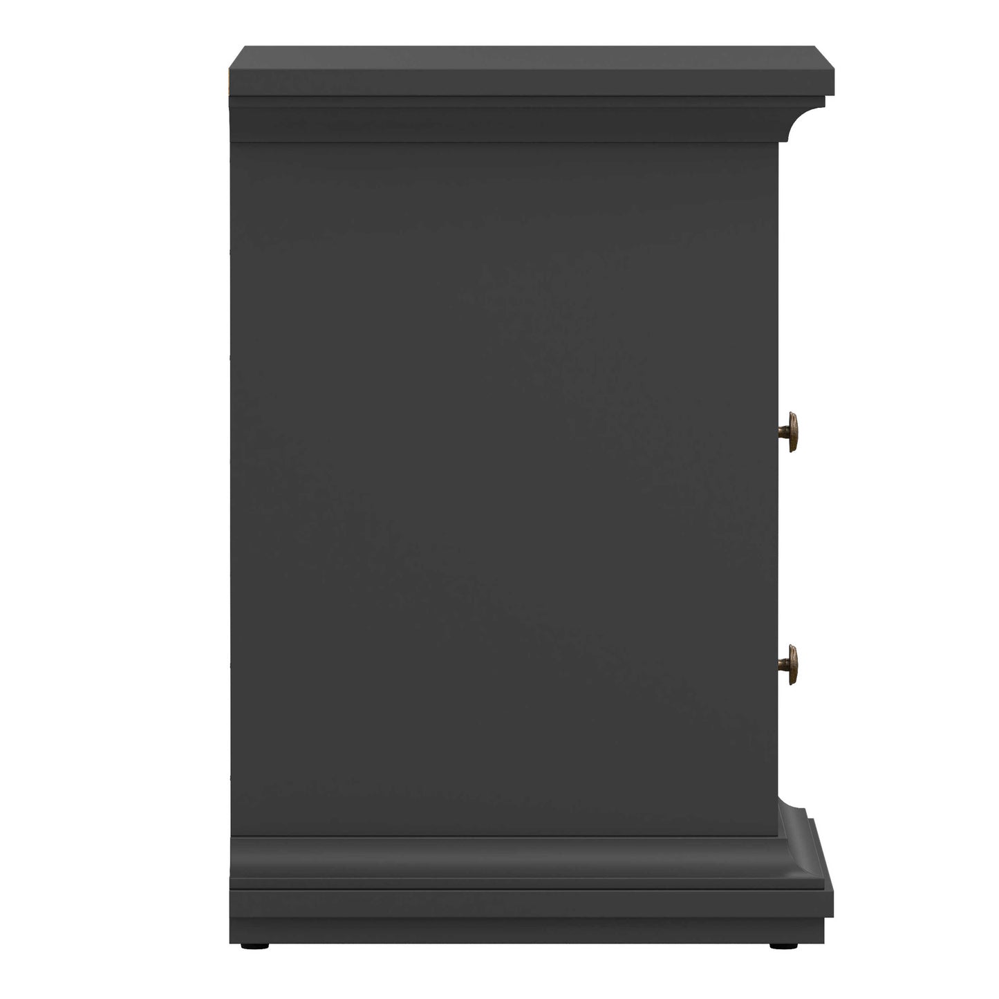 Osaka Farmhouse Dark Grey Wooden Bedside Table 2 Drawers