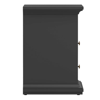 Osaka Farmhouse Dark Grey Wooden Bedside Table 2 Drawers