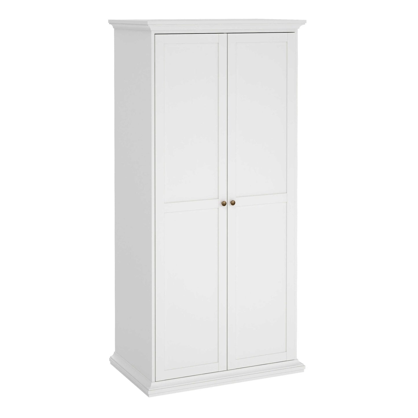 Osaka Farmhouse Slim White Wooden Wardrobe 2 Doors