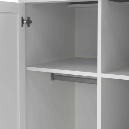 Osaka Farmhouse Slim White Wooden Wardrobe 2 Doors