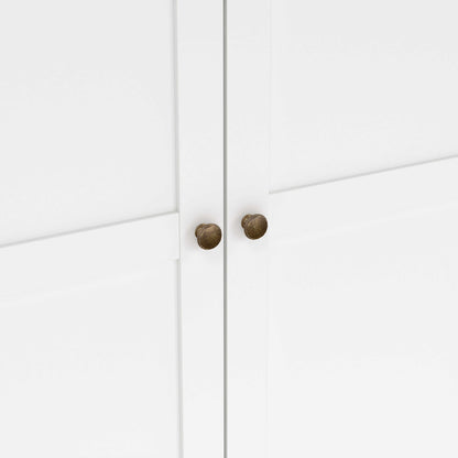 Osaka Farmhouse Slim White Wooden Wardrobe 2 Doors