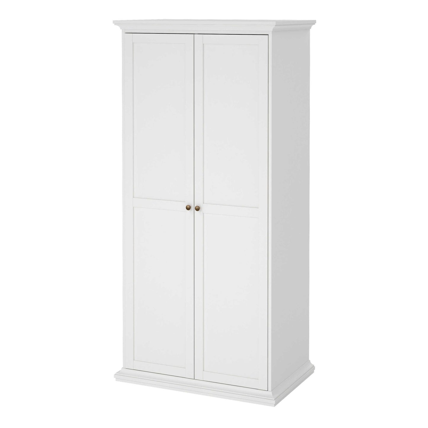 Osaka Farmhouse Slim White Wooden Wardrobe 2 Doors