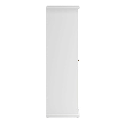Osaka Farmhouse Slim White Wooden Wardrobe 2 Doors