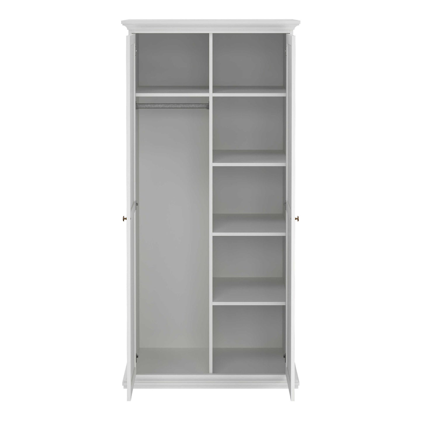 Osaka Farmhouse Slim White Wooden Wardrobe 2 Doors
