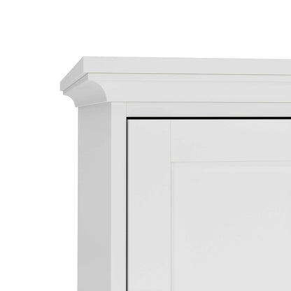 Osaka Farmhouse Slim White Wooden Wardrobe 2 Doors