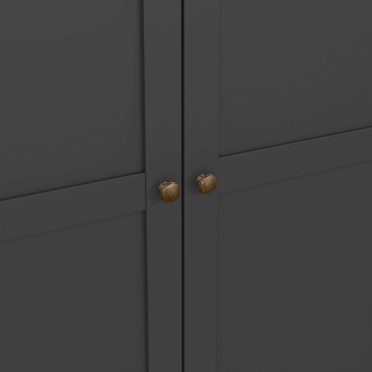 Osaka Farmhouse Dark Grey Wooden Wardrobe 2 Doors