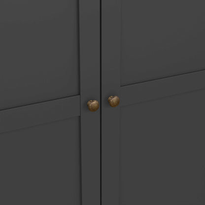 Osaka Farmhouse Dark Grey Wooden Wardrobe 2 Doors