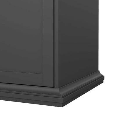 Osaka Farmhouse Dark Grey Wooden Wardrobe 2 Doors