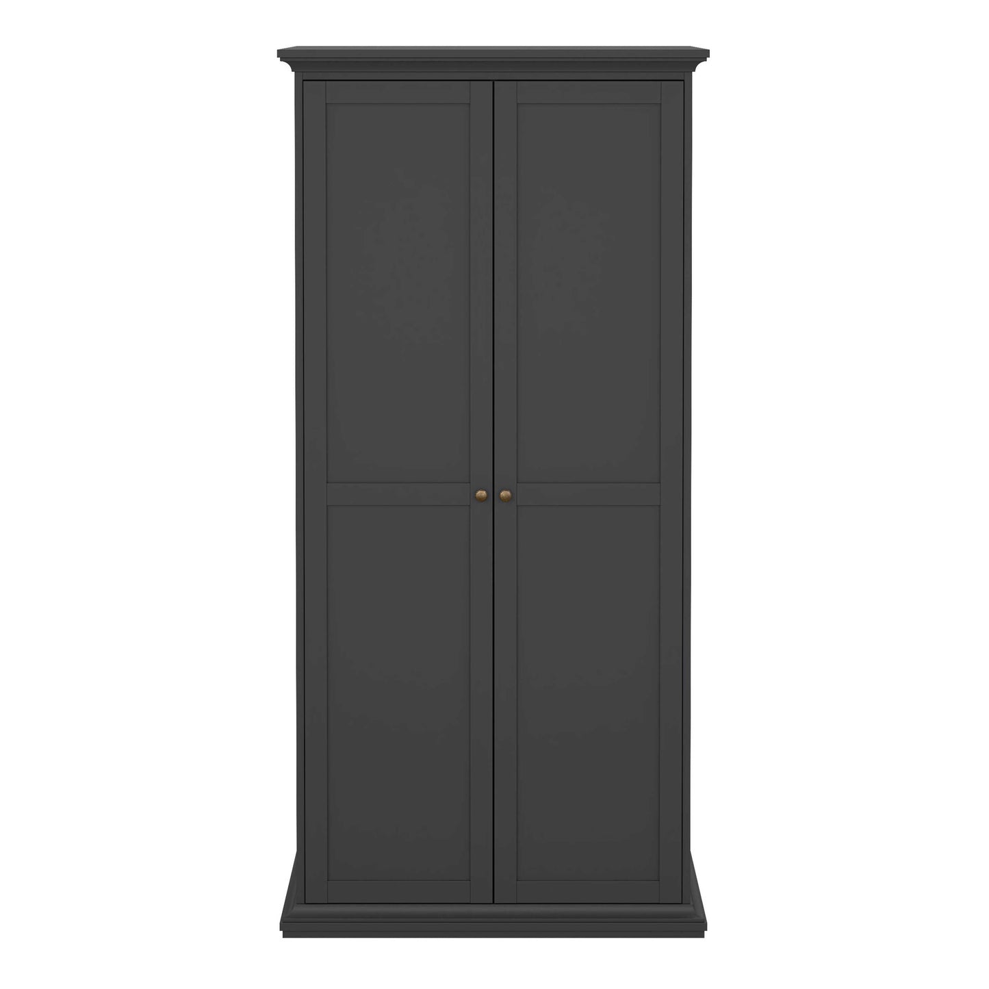 Osaka Farmhouse Dark Grey Wooden Wardrobe 2 Doors