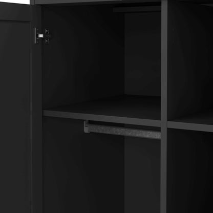 Osaka Farmhouse Dark Grey Wooden Wardrobe 2 Doors