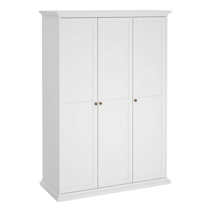 Osaka Farmhouse White Wooden Wardrobe 3 Doors