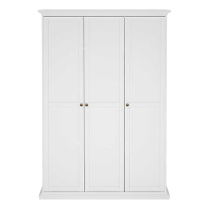 Osaka Farmhouse White Wooden Wardrobe 3 Doors