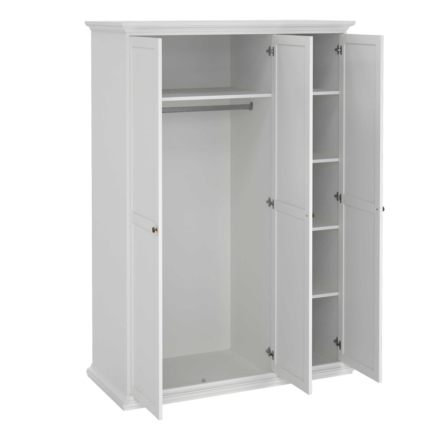 Osaka Farmhouse White Wooden Wardrobe 3 Doors