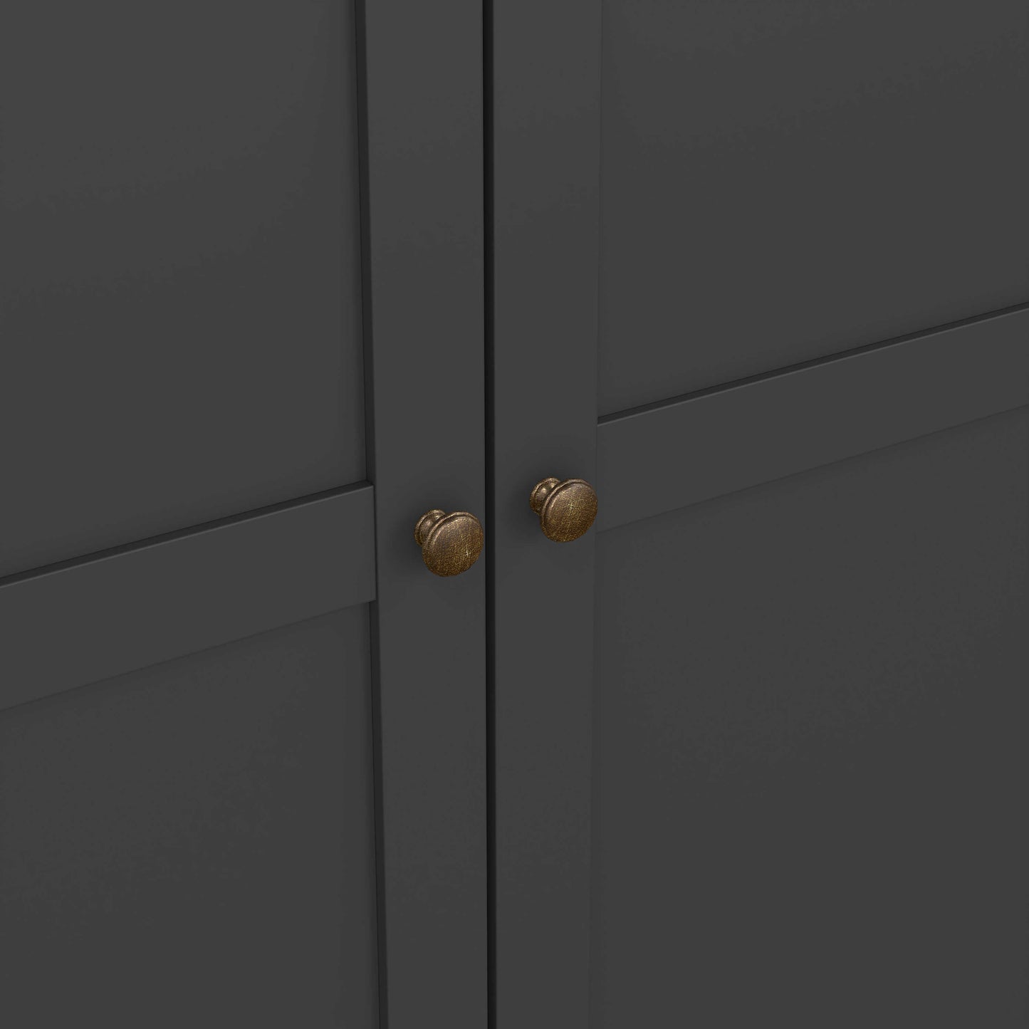 Osaka Matt Dark Grey Wooden Wardrobe 3 Doors