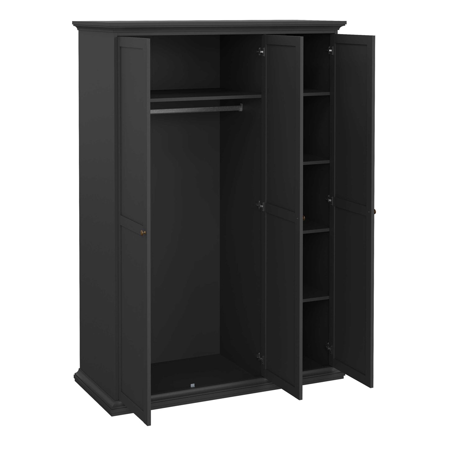 Osaka Matt Dark Grey Wooden Wardrobe 3 Doors