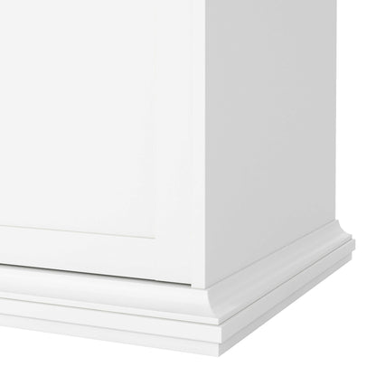 Osaka Farmhouse White Wooden Wardrobe 4 Doors 2 Drawers