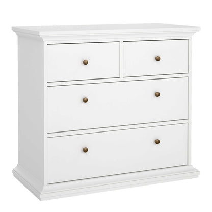 Osaka Farmhouse White Wooden Chest of 4 Drawers