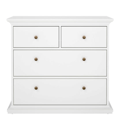 Osaka Farmhouse White Wooden Chest of 4 Drawers