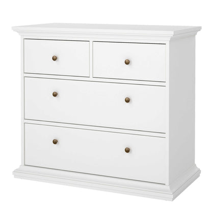 Osaka Farmhouse White Wooden Chest of 4 Drawers