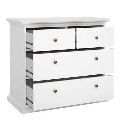 Osaka Farmhouse White Wooden Chest of 4 Drawers